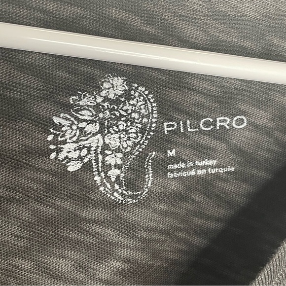 Pilcro Shelley Washed Oversized Slub Tie Front Top in Black/Gray Oversized M - Picture 8 of 10